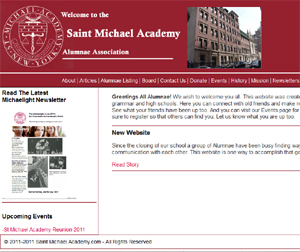 Photo of the Saint Michael Academy.com home page